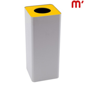 CAIMI Cestino per la raccolta differenziata Centolitri, 35 x 35 x 85 cm, Capacità 100 l, Fusto Grigio, Coperchio Giallo CAIMI Cestino per la raccolta differenziata Centolitri, 35 x 35 x 85 cm, Capacità 100 l, Fusto Grigio, Coperchio Giallo