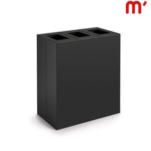 CAIMI Cestone per la raccolta differenziata a 3 scomparti Maximo, 62 x 35 x 72 cm, Capacità 150 l, Nero CAIMI Cestone per la raccolta differenziata a 3 scomparti Maximo, 62 x 35 x 72 cm, Capacità 150 l, Nero