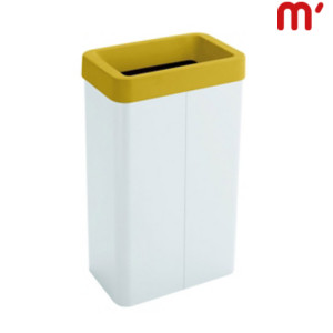 CAIMI Cestone per la raccolta differenziata Maxi, 41 x 26,5 x 70 cm, Capacità 70 l, Fusto Bianco, Testa Gialla CAIMI Cestone per la raccolta differenziata Maxi, 41 x 26,5 x 70 cm, Capacità 70 l, Fusto Bianco, Testa Gialla