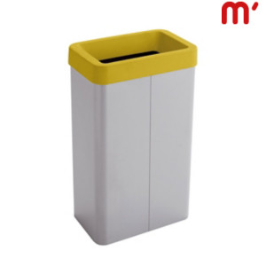 CAIMI Cestone per la raccolta differenziata Maxi, 41 x 26,5 x 70 cm, Capacità 70 l, Fusto Grigio, Testa Giallo CAIMI Cestone per la raccolta differenziata Maxi, 41 x 26,5 x 70 cm, Capacità 70 l, Fusto Grigio, Testa Giallo