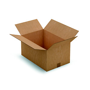 Caisse américaine carton simple cannelure - L.int. 50 x l.33 x h.25 cm - Kraft brun - Lot de 25