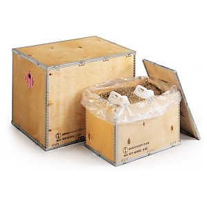 Caisse bois contreplaque pour produits dangereux (logo ONU) 118x78x78 cm