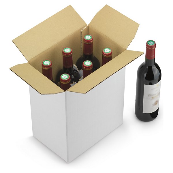 Caisse carton blanche pour bouteilles Bourgogne à montage instantané croisillons intégrés - 2