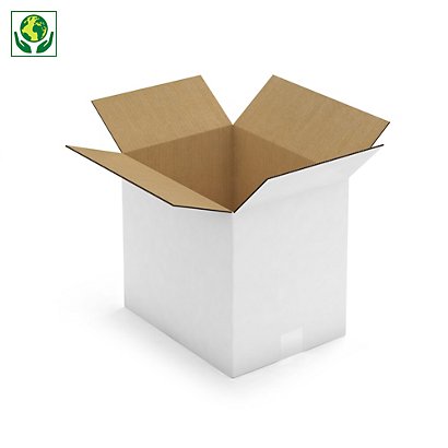 Caisse carton blanche double cannelure RAJA 33x25x30 cm - 1