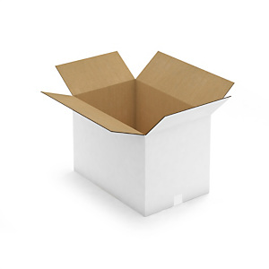 Caisse carton blanche double cannelure RAJA 58,5x38,5x40 cm