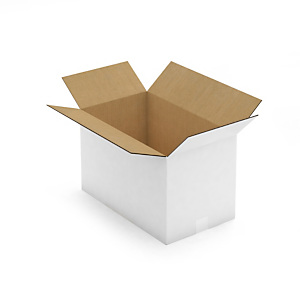 Caisse carton blanche double cannelure RAJABOX 48,5x28,5x30 cm Caisse carton blanche double cannelure RAJABOX 48,5x28,5x30 cm