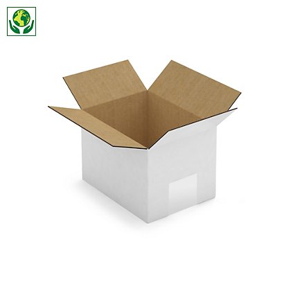 Caisse carton blanche simple cannelure RAJA 16x12x11 cm - 1