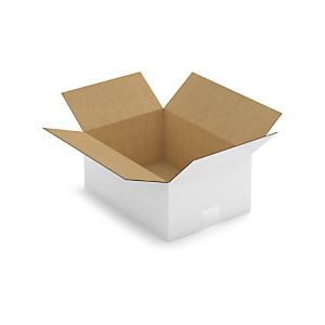 Caisse carton blanche simple cannelure RAJA 35x25x15 cm
