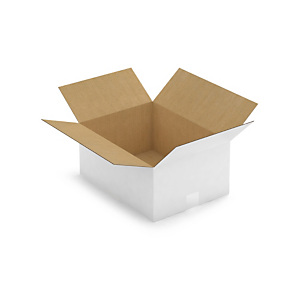Caisse carton blanche simple cannelure RAJA 40x30x18 cm