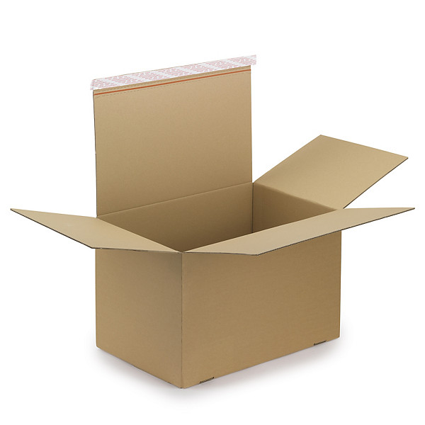 Caisse carton brune double cannelure montage instantané fermeture adhésive RAJA 59x39x38 cm - 1