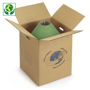 Caisse carton brune double cannelure de déménagement à poignées Caisse carton brune double cannelure de déménagement à poignées