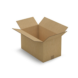 Caisse carton brune double cannelure renforcée RAJA 48,5x28,5x27 cm