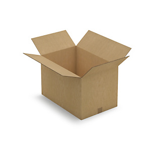 Caisse carton brune double cannelure renforcée RAJA 58,5x38,5x37 cm