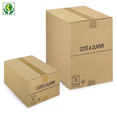 Caisse carton brune picking simple cannelure recyclé - 1
