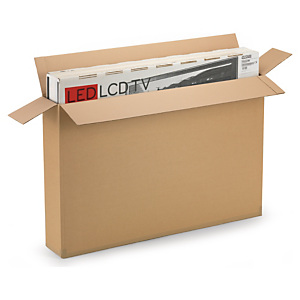 Caisse carton brune pour produit plat simple cannelure 125x20x80 cm