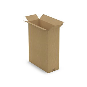 Caisse carton brune pour produit plat simple cannelure 60x25x80 cm
