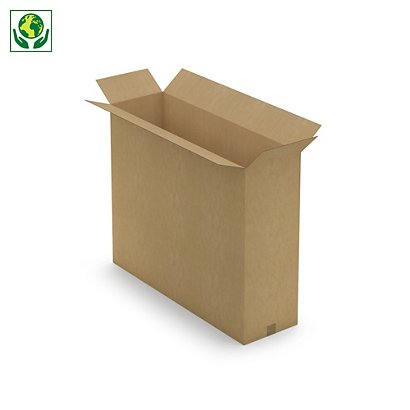 Caisse carton brune pour produit plat simple cannelure RAJA 100x30x80 cm - 1