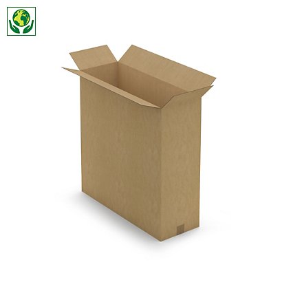 Caisse carton brune pour produit plat simple cannelure RAJA 70x25x70 cm - 1