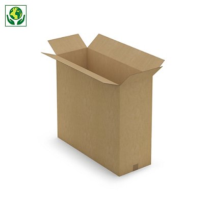 Caisse carton brune pour produit plat simple cannelure RAJA 80x30x70 cm - 1