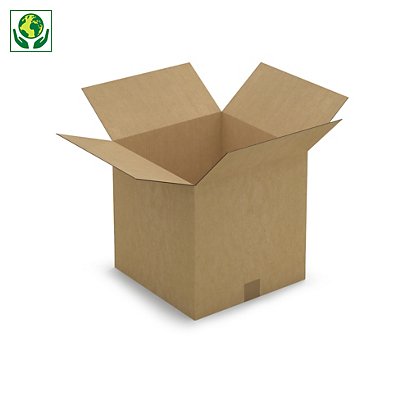 Caisse carton brune RAJA, simple cannelure, 350 x 350 x 350 mm - 1