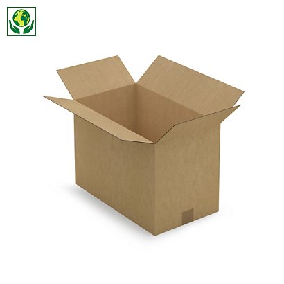 Caisse carton brune RAJA, simple cannelure, palettisable, 480 x 280 x 330 mm - 1
