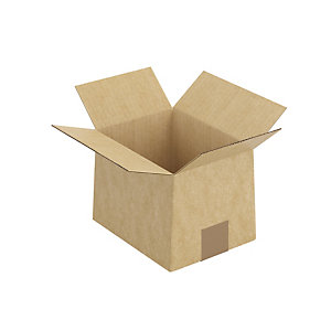 Caisse carton brune simple cannelure à hauteur variable 35x25x20/30 cm, lot de 20