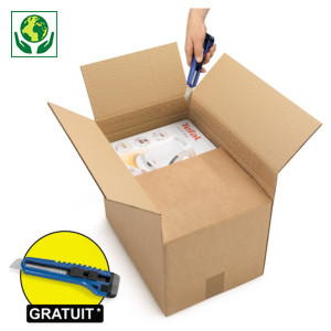 Caisse carton brune simple cannelure à hauteur variable Caisse carton brune simple cannelure à hauteur variable
