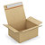 Caisse carton brune simple cannelure montage instantané fermeture adhésive RAJA 26x22x13 cm - 1