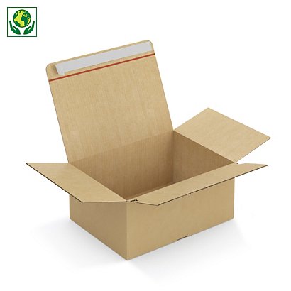 Caisse carton brune simple cannelure à montage instantané et fermeture adhésive RAJA - Best Price - 1