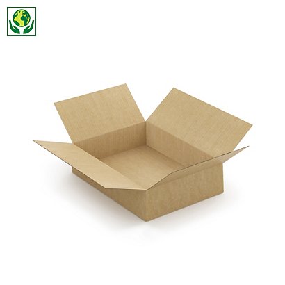 Caisse carton brune simple cannelure à montage instantané RAJA 35x30x15 cm - 1