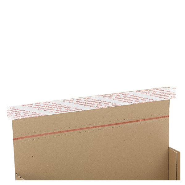 Caisse carton brune simple cannelure à montage instantané avec soufflets et fermeture adhésive - 3