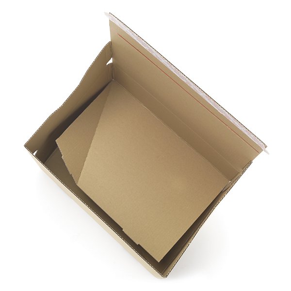 Caisse carton brune simple cannelure à montage instantané avec soufflets et fermeture adhésive - 4