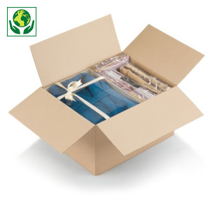 Caisse carton brune simple cannelure à montage instantané RAJA Caisse carton brune simple cannelure à montage instantané RAJA