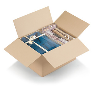 Caisse carton brune simple cannelure à montage instantané