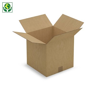 Caisse carton brune simple cannelure RAJA 30x30x30 cm - 1