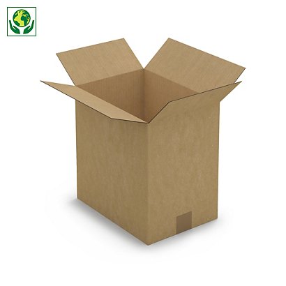 Caisse carton brune simple cannelure RAJA 31,5x22,5x32 cm - 1