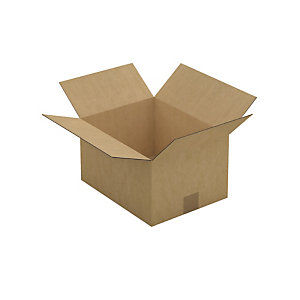 Caisse carton brune simple cannelure RAJA 32x25x18 cm, lot de 25