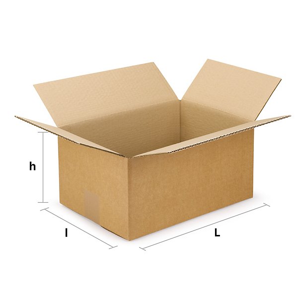 Caisse carton brune simple cannelure RAJA 35x23x25 cm - 2