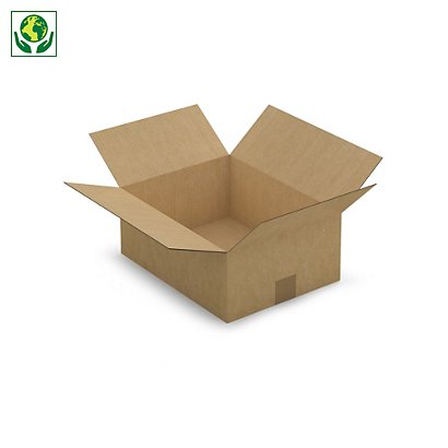Caisse carton brune simple cannelure RAJA 35x27x14 cm - 1