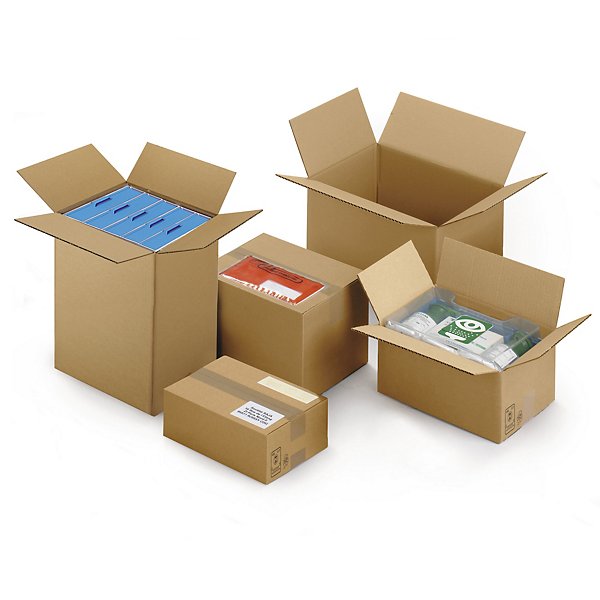 Caisse carton brune simple cannelure RAJA 35x35x35 cm - 3