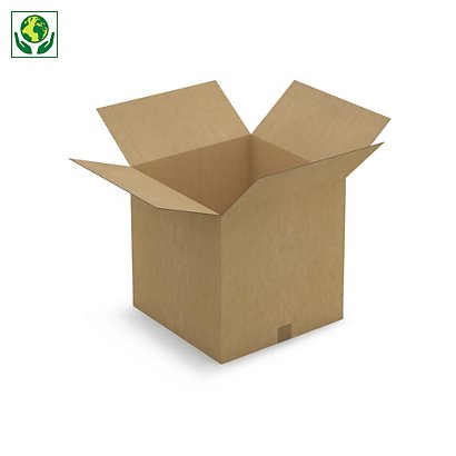 Caisse carton brune simple cannelure RAJA 45x45x45 cm - 1