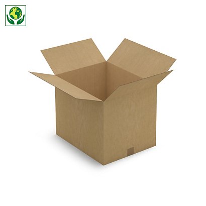 Caisse carton brune simple cannelure RAJA 50x40x40 cm - 1