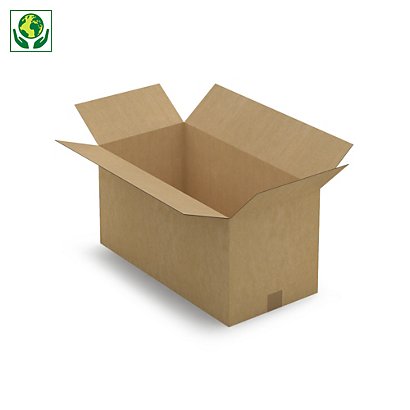 Caisse carton brune simple cannelure RAJA 60x30x30 cm - 1
