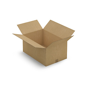 Caisse carton brune simple cannelure RAJA 60x40x40 cm
