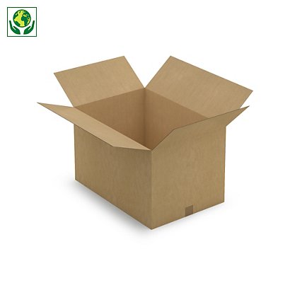 Caisse carton brune simple cannelure RAJA 65x45x40 cm - 1