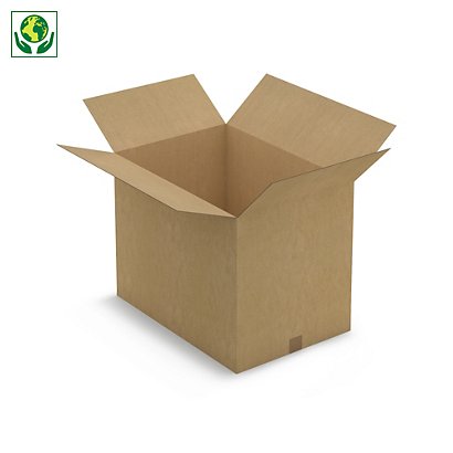Caisse carton brune simple cannelure RAJA 65x45x50 cm - 1