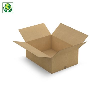 Caisse carton brune simple cannelure RAJA 80x60x30 cm - 1