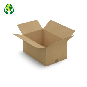 Caisse carton brune simple cannelure RAJA longueur 56 à 65 cm Caisse carton brune simple cannelure RAJA longueur 56 à 65 cm