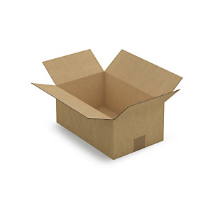 Caisse carton brune simple cannelure RAJABOX 34,5x22x14,5 cm