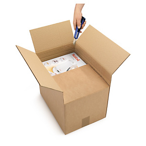 Caisse carton brune simple cannelure VARIABOX qualité Eco 25x25x10/20 cm